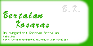 bertalan kosaras business card